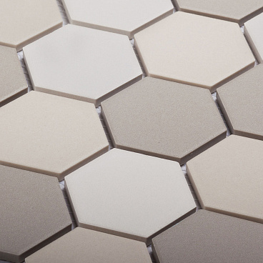 Мозаика Starmosaic Hexagon small LB Mix Antid бежевая керамическая 325х282х6 мм