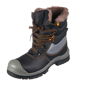 Ботинки рабочие кожаные утепленные с защитным композитным носком размер 42 черные Мистраль HX379-CSW (139255)