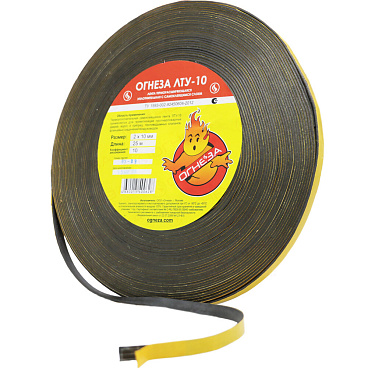 Лента уплотнительная Огнеза ЛТУ негорючая каучуковая 2х10 мм 25 м