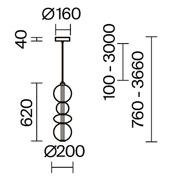Подвесной светильник Maytoni MOD307PL-L36BS3K