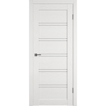 Дверь межкомнатная Атум 28 800х2000 мм ПВХ белая со стеклом с замком и петлями