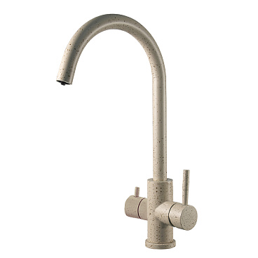 Смеситель для кухни Corsa Deco Pride бежевый с высоким изливом с подключением к фильтру однорычажный (966382)