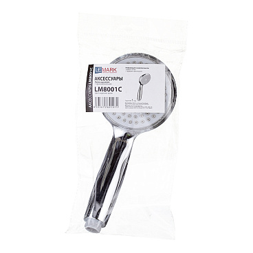 Лейка для душа Lemark d100 мм 1 режим без шланга пластик хром (LM8001C)