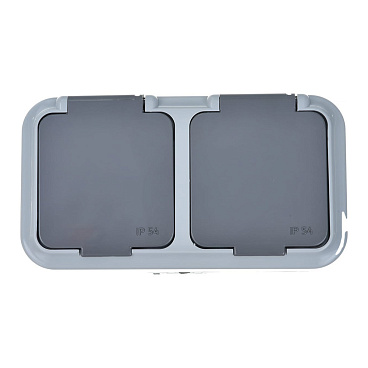 Розетка Svet накладная серая со шторками с крышкой (EV 0366-8625)