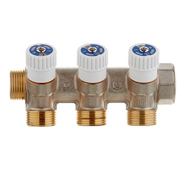 Коллектор Stout 3/4 ВР(г) х 3 выхода 3/4(ЕК) х 3/4 НР(ш) регулирующий (SMB 6851 343403)