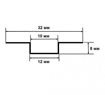 Омега-профиль алюминиевый 3 м 1 мм