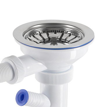 Сифон для мойки Wirquin Элит 3 1/2х40 мм с выпуском d115 мм с переливом с соединением 40/50 мм (30975130)