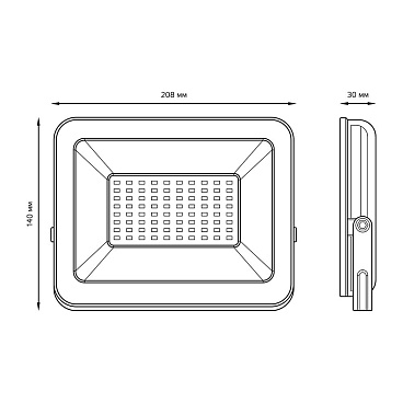 Прожектор светодиодный Gauss Elementary ДО-70 6500К 70 Вт IP65 черный