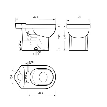 Унитаз-компакт Sanita Luxe Next с универсальным выпуском с сиденьем дюропласт микролифт белый (WC.CC/Next/2-DM/WHT.G/S1)