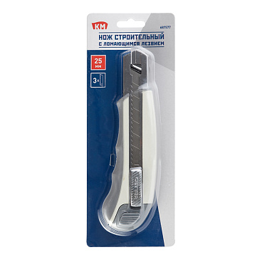 Нож строительный КМ 25 мм с сегментированным лезвием пластиковый корпус