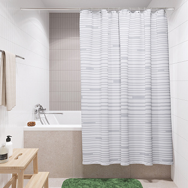 Штора для ванны Fora Bricks white 1800х1800 мм полиэстер белая/серая (FOR-BRK205W)