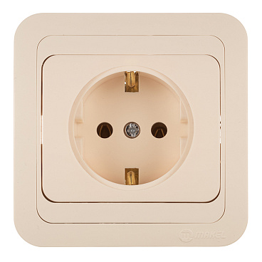 Розетка Makel Mimoza встраиваемая бежевая керамика (25008)