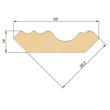 Плинтус 55х14х3000 мм сорт Экстра