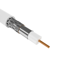 Кабель коаксиальный телевизионный RG-6 1х1,02 мм экранированный медный PVC Generica