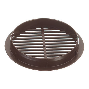 Решетка вентиляционная пластиковая переточная Era ДП d50,4 мм с фланцем d45 мм коричневая (4 шт.)