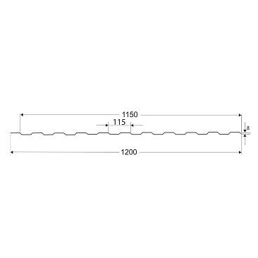 Профнастил С8 1,2х2 м 0,45 мм сигнальный белый RAL 9003