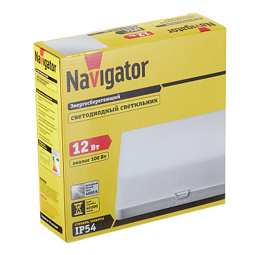 Светильник светодиодный накладной Navigator NBL-S1 4000К 12 Вт IP54 белый (71582)
