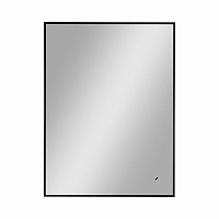 Зеркало с подсветкой прямоугольное 60х80 см в раме черной бесконтактный сенсор Continent Curso Led (ЗЛП4775)