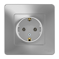 Розетка Systeme Electric Blanca встраиваемая алюминий (BLNRS001013)