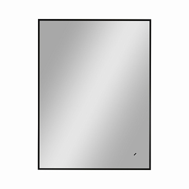 Зеркало с подсветкой прямоугольное 60х80 см в раме черной бесконтактный сенсор Continent Curso Led (ЗЛП4775)