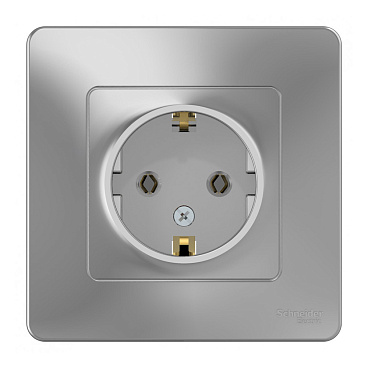 Розетка Systeme Electric Blanca встраиваемая алюминий (BLNRS001013)