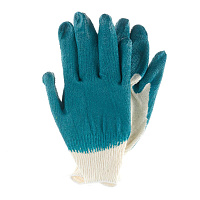 Перчатки х/б с тройным латексным обливом серо-синие