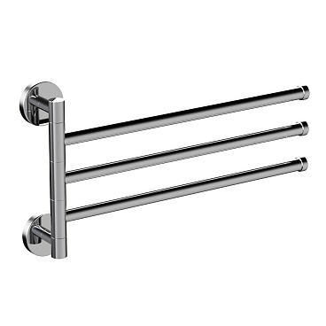 Полотенцедержатель Haiba HB113 360 мм тройной поворотный на шуруп металл хром (539746)