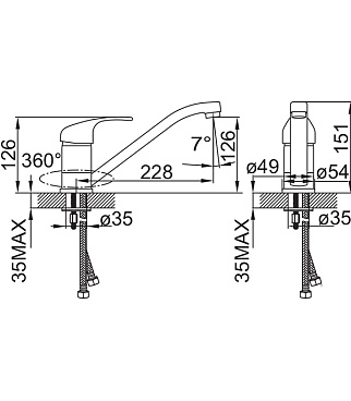 Смеситель для кухни Iddis Alborg хром однорычажный (K56001C)