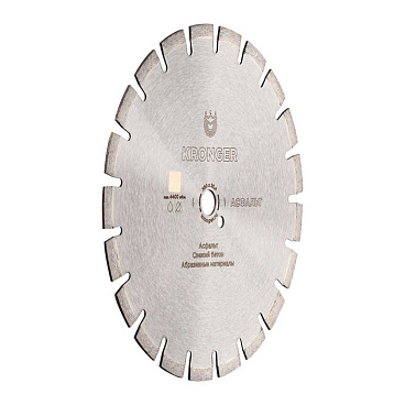 Диск алмазный по асфальту Kronger Asphalt 350x25,4x3,5 мм сегментный мокрый/сухой рез (A200350)