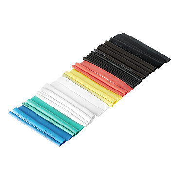 Трубка термоусадочная КВТ Колорит Мульти ТНТ нг 4/2-8/4 мм 100 мм 6 цветов (30 шт.)