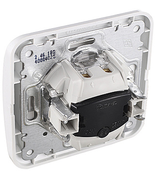 Переключатель Makel Mimoza одноклавишный встраиваемый белый с подсветкой (12025)