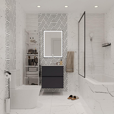 Плитка облицовочная Lavelly Skandi Marble Mosaic белая рельеф 400х200х8 мм (15 шт.=1,2 кв.м)