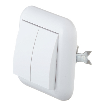 Выключатель Svet двухклавишный встраиваемый белый (0602-00101)