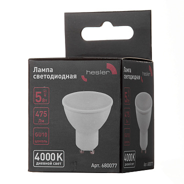 Лампа светодиодная Hesler GU10 4000К 5 Вт 475 Лм 230 В рефлектор PAR16 матовая