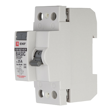 УЗО EKF Basic ВДТ-40 25А 1P+N тип AC 30 мА 4,5 кА (elcb-2-25-30e-sim)