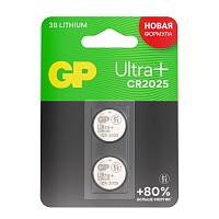 Батарейка GP Batteries Ultra+ Литий таблетка CR2025 3 В (2 шт.) (GP CR2025UP-2CCRSBC2/3891)