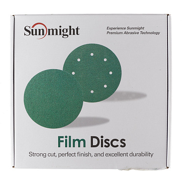 Диск шлифовальный Sunmight Film L312T d225 мм P100 на липучку пленочная основа (50 шт.) (53507)
