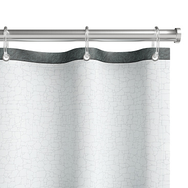 Штора для ванны Fora Stone Black 1800х1800 мм полиэстер белая/черная (FOR-STN204BL)