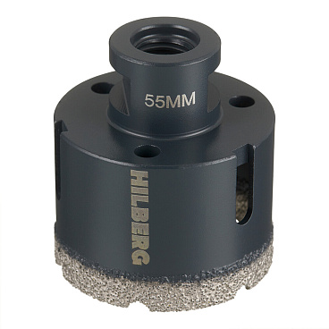 Коронка алмазная по керамограниту 55 мм Hilberg Super Hard (HH655)