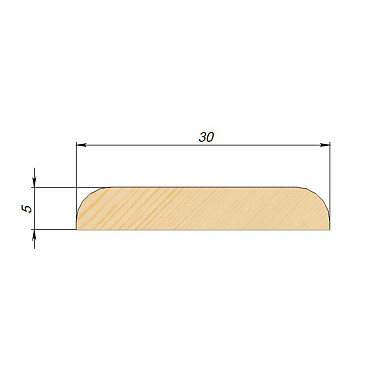 Раскладка 30х5х2500 мм сорт Экстра сращенная