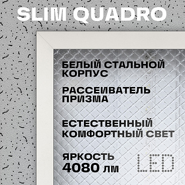Светильник светодиодный для потолка армстронг Rev ДВО/ДПО-48 6500К 48 Вт IP20 белый призма (28975 3)