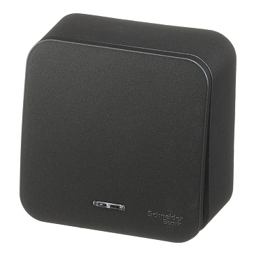 Выключатель Systeme Electric Blanca одноклавишный накладной антрацит с подсветкой (BLNVA101116)