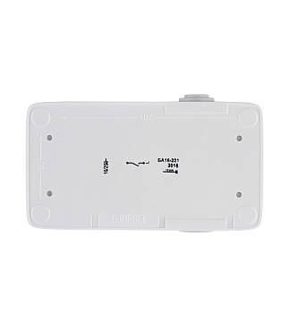 Блок выключатель и розетка Hegel Alfa одноклавишный накладной белый со шторками (БА 16-221)