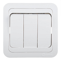 Выключатель Makel Mimoza трехклавишный встраиваемый белый (12092)