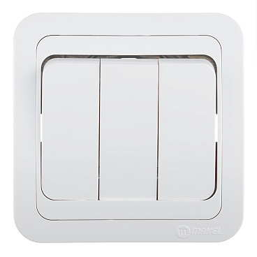 Выключатель Makel Mimoza трехклавишный встраиваемый белый (12092)