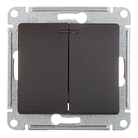 Выключатель Systeme Electric Glossa двухклавишный встраиваемый антрацит с подсветкой (GSL000753)