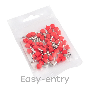 Наконечник штыревой втулочный изолированный EKF PROxima НШВИ-2 8 мм х 1 кв. мм двойной (50 шт.)