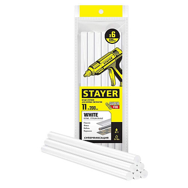 Стержни клеевые Stayer Professional 11х200 мм белые 120 г (6 шт.)