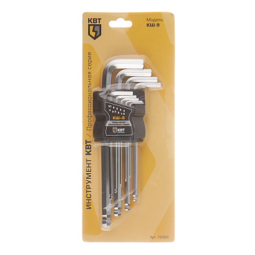 Набор шестигранных ключей КВТ КШ-9 1,5-10 мм (78368) (9 шт.)