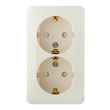 Розетка Systeme Electric Этюд накладная кремовая со шторками (PA16-008K)